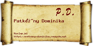 Patkány Dominika névjegykártya